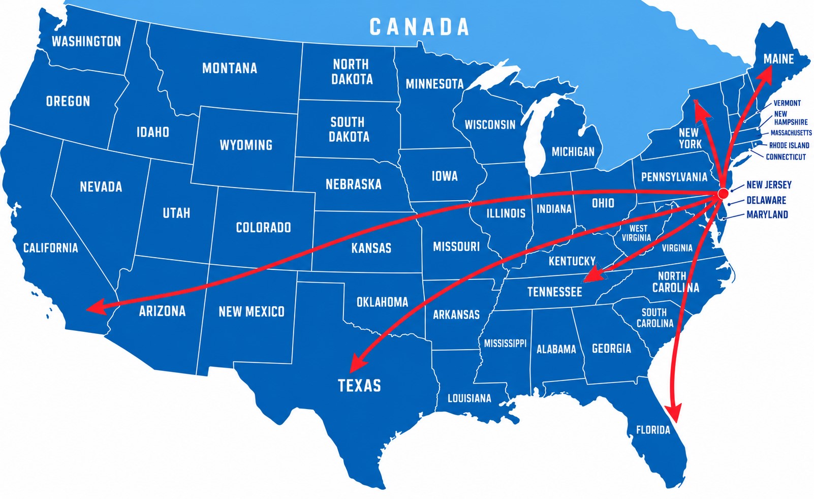 United States service area map