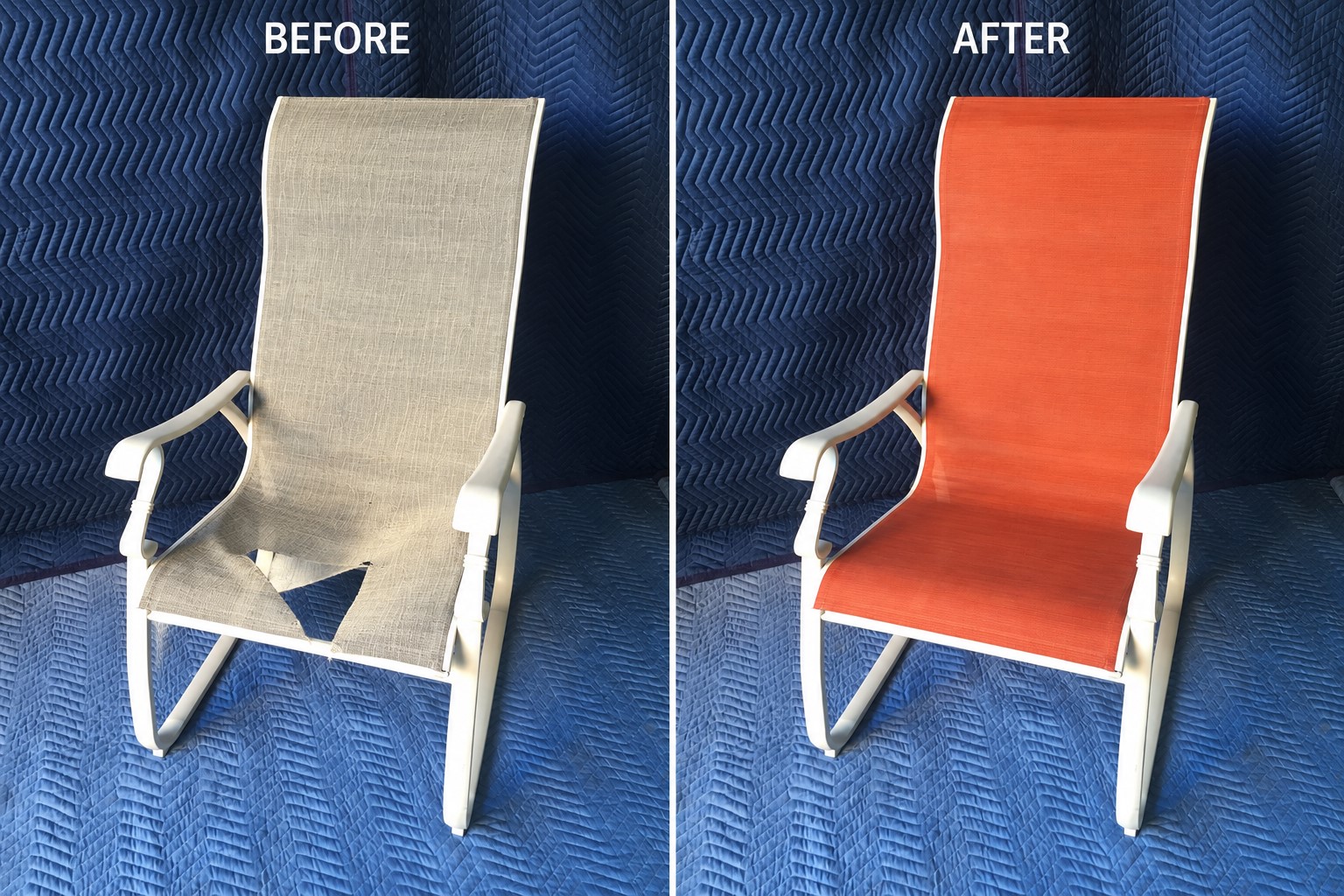 Before and After Fabric Sling Replacement